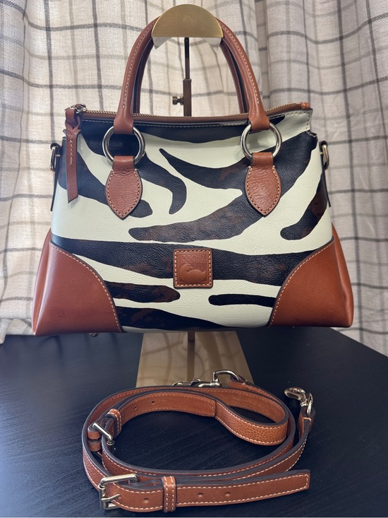 Dooney & Bourke Handbags - Dooney & Bourke Florentine Satchel 30 Zebra Black White Natural